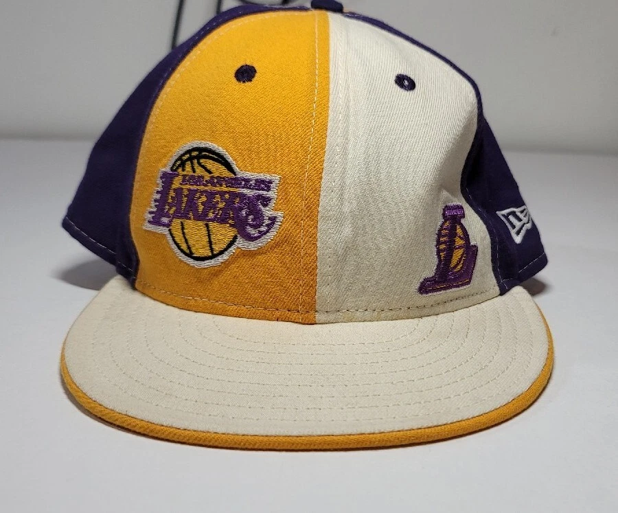 Vintage LA Lakers Fitted Hat NBA New Era 59 Size 7 5 8 MADE IN USA