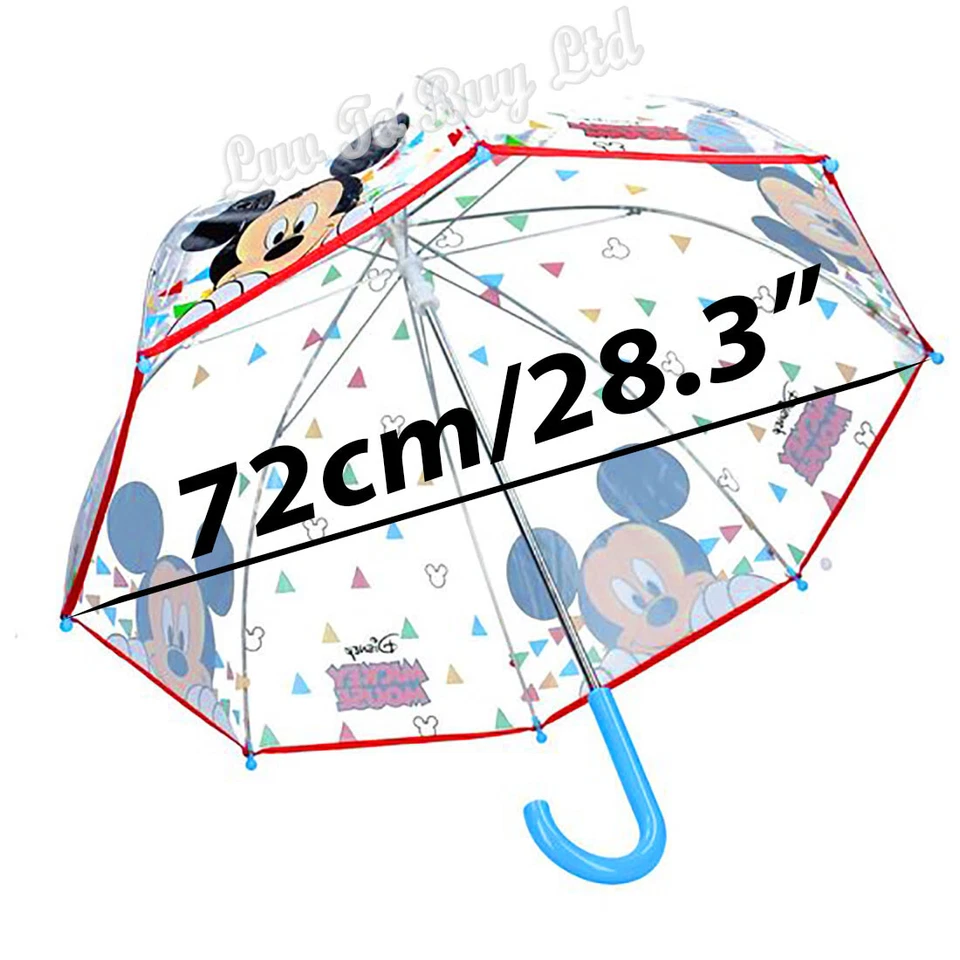 Paraguas transparente de Disney Mickey Mouse, paraguas para niños con licencia oficial    Foto 2 de 4