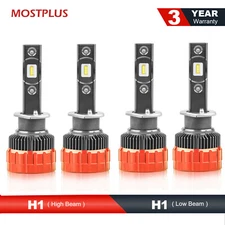 4PCS H1 LED Headlight High Low Beam Combo Bulbs 6000K White Total 160W