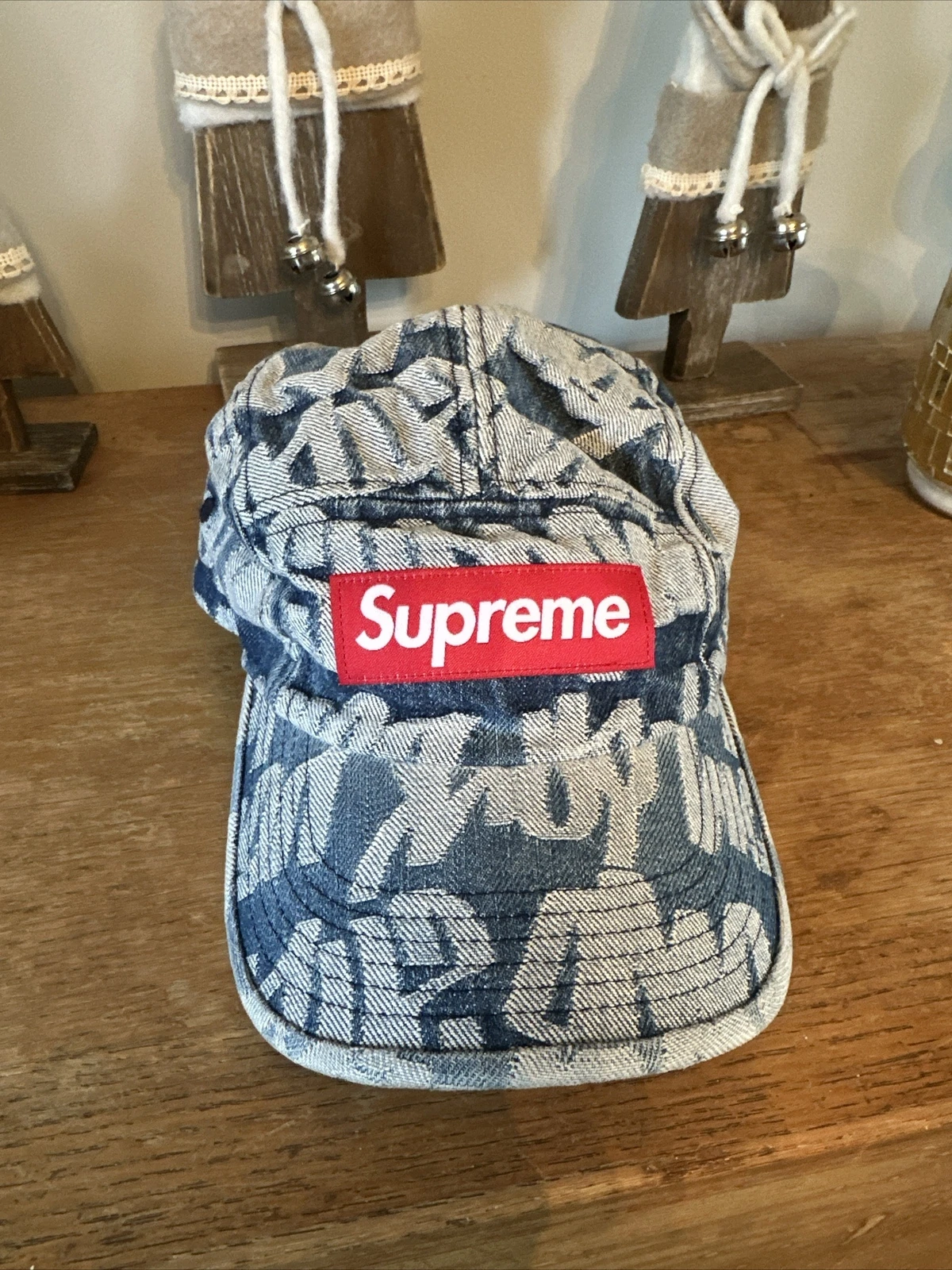 Supreme Box Logo New York Graffiti Cap 5 panneaux denim OS