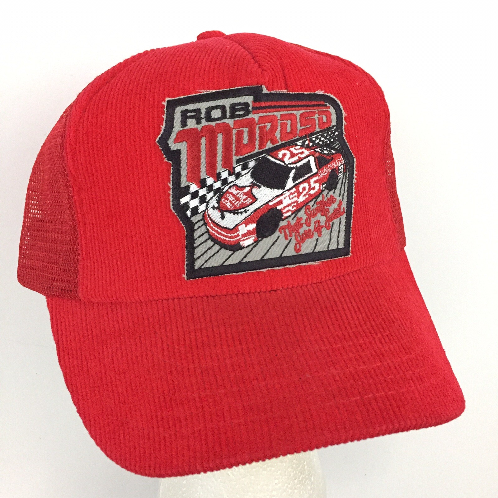 Vtg Rob Moroso Patch Hat Swisher Sweet Nascar Race Snapback Trucker Baseball Cap