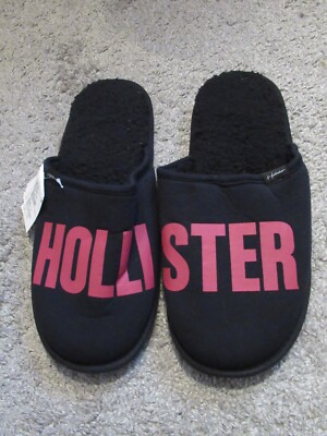 Hollister Mens Slippers Black XL
