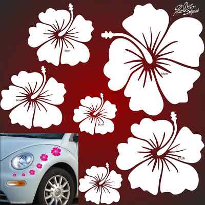 Aufkleber Set Blumen Autoaufkleber Hawaii Sticker Hibiskus Auto Hibisc us v8