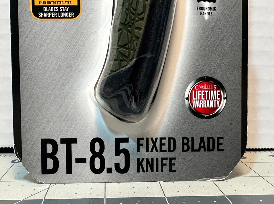 Cuchillo de hoja fija Camillus BT-8.5 3.5" AUS-8 Ti hoja de acero mango G10 NUEVO/RARO Foto 3 de 4