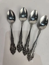 United Silver Acadia Set of 4 Tea Spoons Stainless Steel Flatware