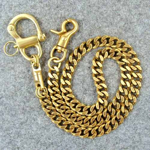 Handmade Solid Brass Bag Wallet Chain Fob Pants Chain Key Chains - 27 INCHES