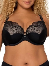 Curvy Couture Tulip Lace Push Up Bra - Sz 42D - NWT
