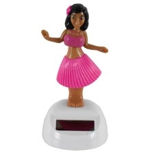 Solar Powered Dancing Decoration Dashboard Hawaiian Hula Girl Office Home Pink