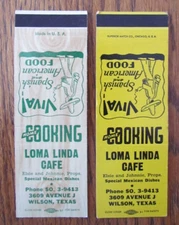 MEXICAN RESTAURANT MATCHBOOK COVERS: LOMA LINDA CAFE WILSON TEXAS MATCHCOVERS C8