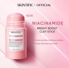 SKINTIFIC Niacinamide Bright Boost Clay Stick 40g Arbutin Skin Glow Pore PIE PIH