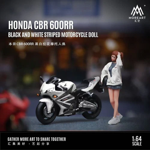 MoreArt 1:64 Honda Motorcycle CBR 600RR With Lady Resin Set Display Collection - Picture 3 of 6