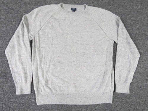 J Crew Sweater Womens Large Gray Round Neck Pullover Long Sleeve Stretch