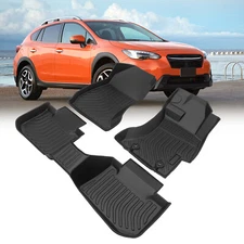 Car Floor Mats for 2013-2017 Subaru Crosstrek / XV Black All-Weather TPE Rubber