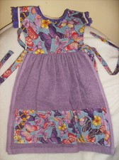 NEW PURPLE OVEN DOOR DRESS 20" L 17" W DOUBLE WITH TIES NEW IN PKG MADE IN USA!