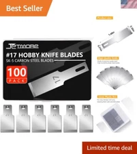 High Carbon Steel 100 Pack Craft Knife Replacement Blades - Sharp & Precision