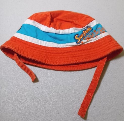 Childrens Place Child Bucket Hat Surfside Orange Patches Print Chin Strap Summer - Picture 8 of 11