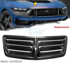 For 2024-Up Ford Mustang Real CARBON FIBER Front Upper Hood Vent Insert Cover J