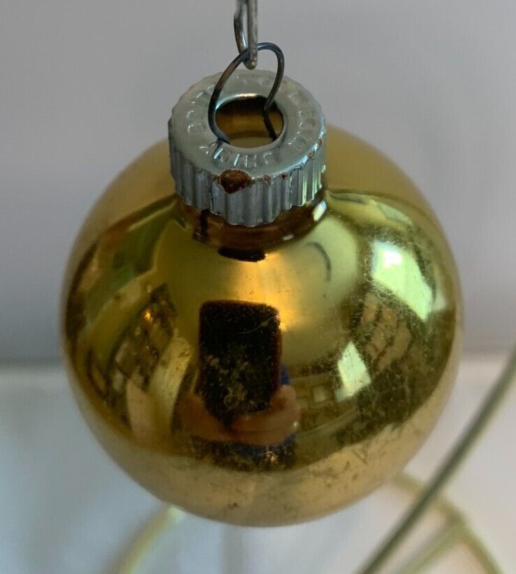 4 Vintage Mercury Glass Christmas Ornaments Gold Shiny Brite 3 sizes eBay