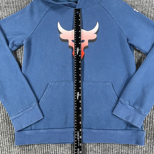 Under Armour Project Rock Sweatshirt Youth Boys Large Blue Long Sleeve Hoodie - Picture 7 of 15
