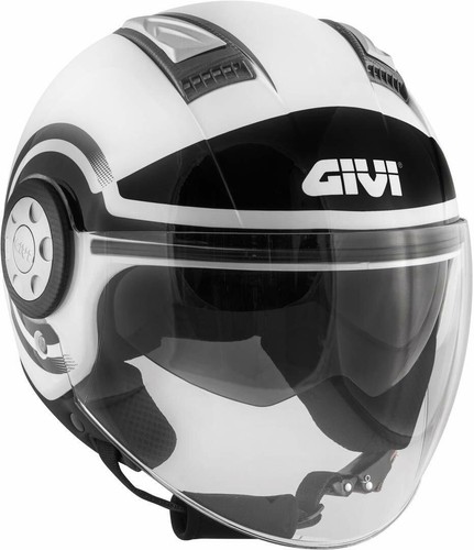 Motorcycle Helmet Scooter Jet GIVI 11.1 Air Jet Round Black White XS SIZE |  eBay