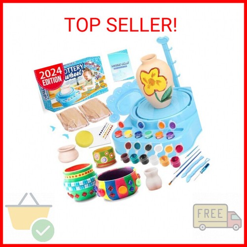 Insnug Mini Kids Pottery Wheel: Complete Painting Kit for Beginners with Modelin
