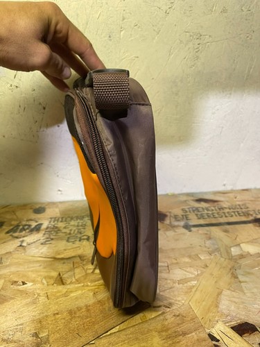 VTG Tupperware Insulated Lunch Bag Brown and Orange Zip Bottle - Picture 4 of 12