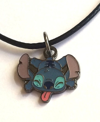 Disney Lilo & Stitch Necklace Pendant Enamel Signed Charms 17-19" Black Cord - Picture 10 of 10