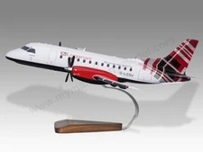 Saab 340B Loganair Desk Wood Airplane New Model Large Scale 1/48