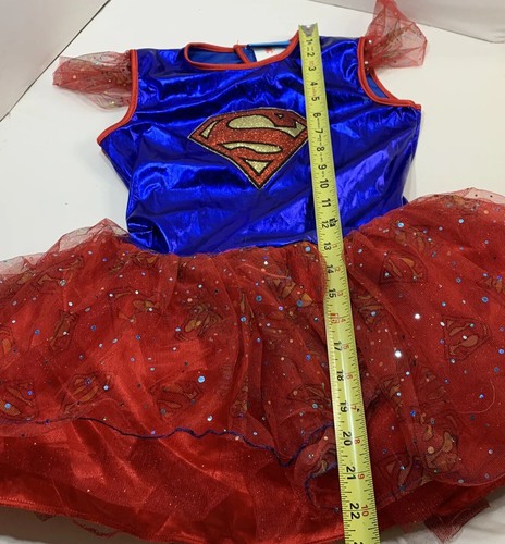 Rubie's Supergirl Costume Dress DC Comics Tutu Skirt Sparkles Child Medium NICE - 第 3/7 張圖片