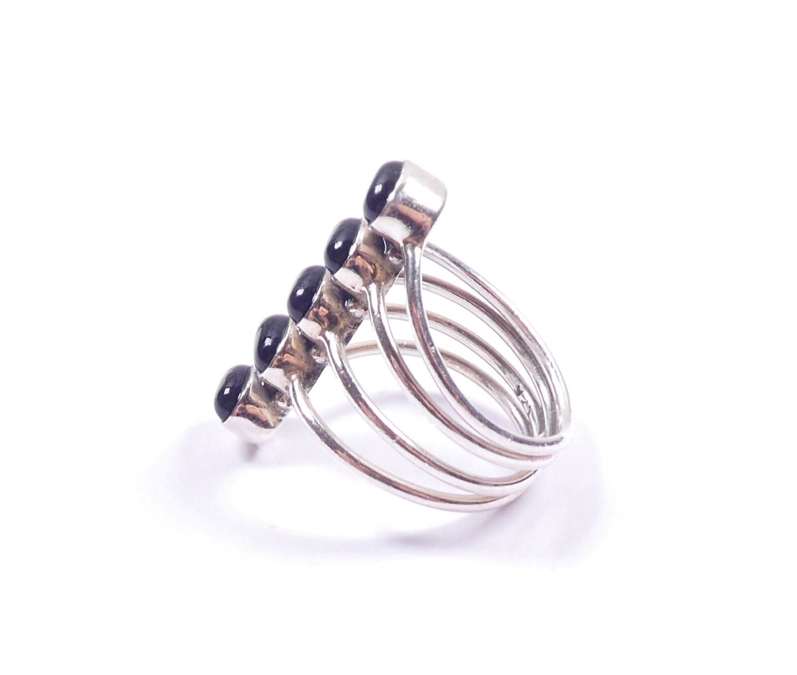 Amethyst Cabochon Stack Ring 925 Sterling Silver … - image 5