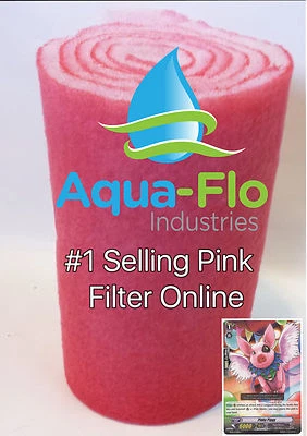 AQUA-FLO INDUSTRIES FLOSS AQUARIUM 12 INCH x 5 FT FILTER + PINKY PIGGY CARD. FREE SHIPPING IN USA