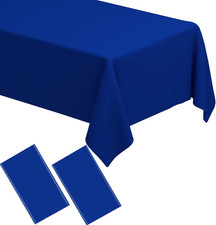 2 Pack Royal Blue Tablecloths Disposable Table Covers 54" x 108" Table Cloths fo