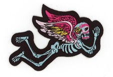 Skeleton Angel Patch Iron On Sew On Gothic Winged Skull Grim Reaper Applique Bad