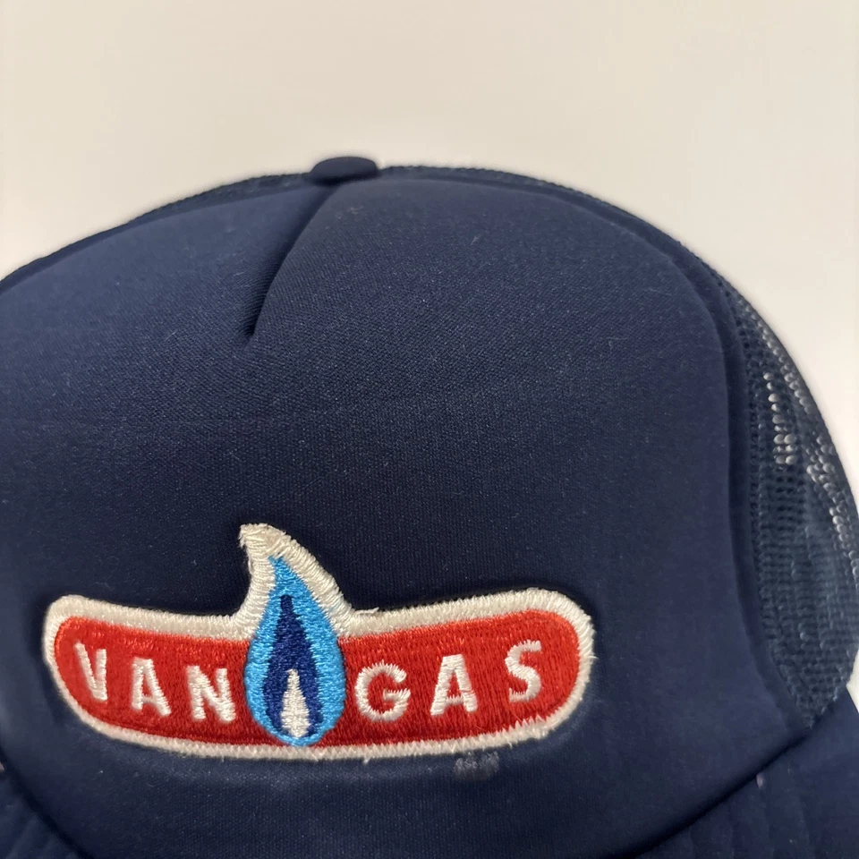 Sombrero de camionero vintage años 80 VAN GAS azul marino SnapBack Foto 4 de 4