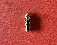 TRÈS BEAU PENDENTIF PLAQUÉ OR ET PIERRE NOIRE POINÇON TTBE 