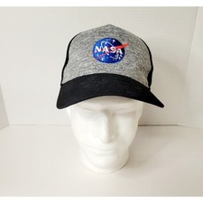 Buzz Aldrin NASA youth Hat Baseball Cap Gray Black Logo Snapback Adjustable