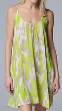 SIMPLY VERA WANG Nightgown Chemise - Sz XL - Lime Green Splotch - New