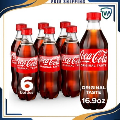 Coca-Cola Soda Pop Bottles, 16.9 fl oz, 6 pack - Free Shipping