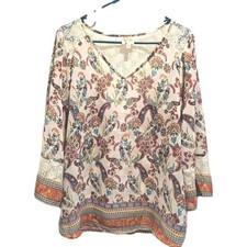 Fig And Flower Boho Style Top With Lace