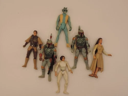 New ListingLot of 6 Star Wars 3.75 Action Figures Kenner 1995-6  Boba Fett,  Leia, Greedo