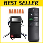 Universal Ceiling Fan Remote Control with Temperature & Light Control - Black