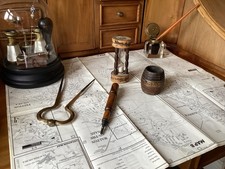 HMS Warspite Teak Naval Relic  Barrel and associated Sand Timer