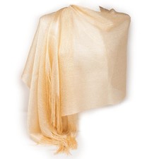 Stola oro chiaro cerimonia elegante lurex donna per ragazza coprispalle foulard