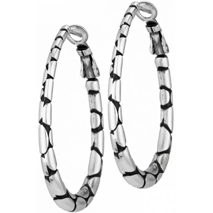Brighton Pebble Oval Hoop Earrings NWoutlet tag $68  JE0350