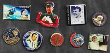 Lot of 9 USSR Sov. space lapel pins/Badges cosmos old _GAGARIN