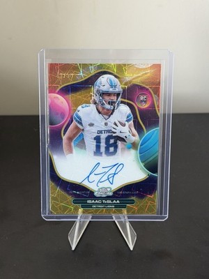 2025 Cosmic Chrome Football First Flight Isaac Teslaa RC Auto GOLD /50 FFS-ITS