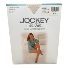 1996 Jockey For Her Control Top Pantyhose Style 1951 Medium Antique White