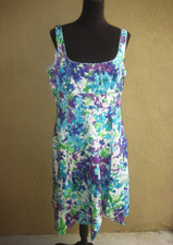 Lauren Ralph Lauren cotton/elastane multicolor floral empire fit/flare dress 16