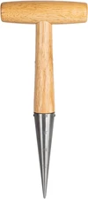 Hand Dibber Garden Tool, Seed Planter Tool with Wood Handle for Sowing Seed - 5"
