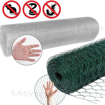 WOWSPEED Rete esagonale filo voliera filo coniglio recinzione metallica zincata verde M/H/L selezionabile